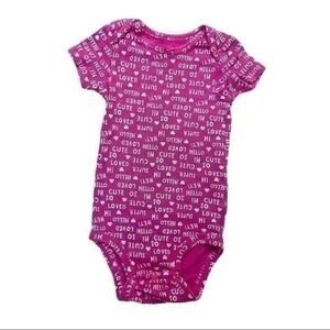 Carter’s Pink Love Graphic Print bodysuit Size 12 Months